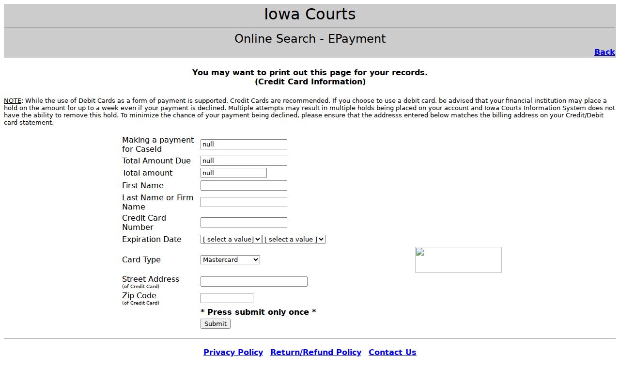 Cass County warrant lookup official court payment fields