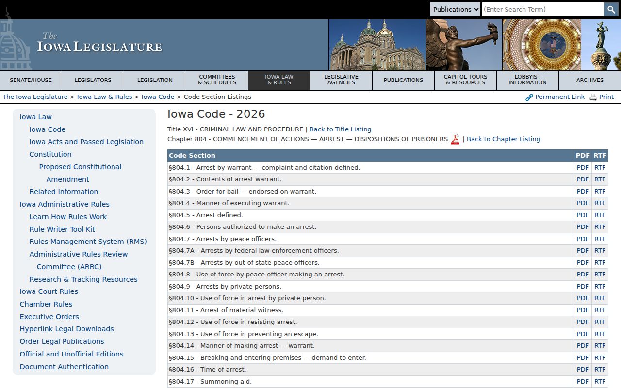 Cass County outstanding warrant Iowa arrest procedure chapter