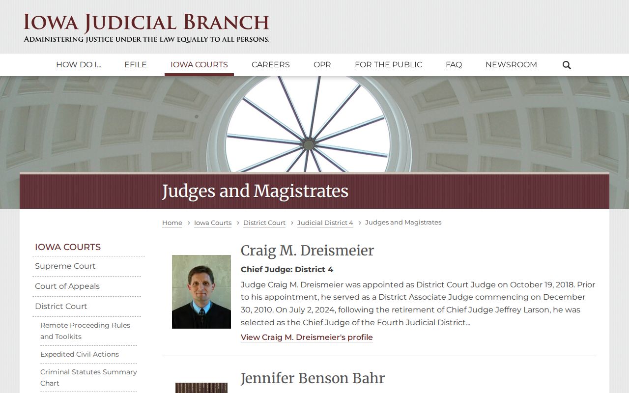 Cass County bench warrant Fourth Judicial District court structure