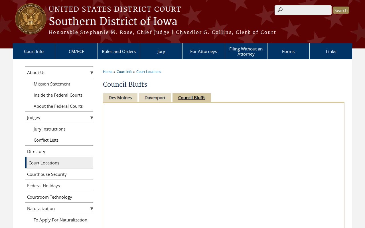 Cass County most wanted federal court fallback in Council Bluffs